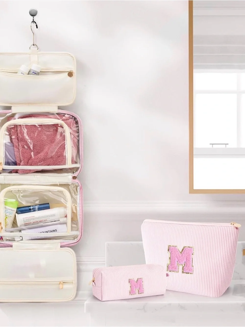 Pink Monogram M Travel Bag Set - Women's Cosmetics & Accessory Pouches